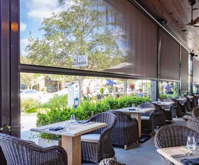 A Florida restaurant has opted for motorized shade screens to offer maximum protection against the elements. See how SPF can help your business.